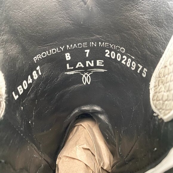 Lane VICKSON Womens Cowboy Bootie 7 SnakeSkin Black Western Cowgirl Short Boots - Picture 9 of 11